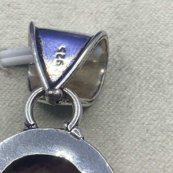 Classic Red Jasper Pendant in Vintage Style Setting! 925 Sterling Silver Overlay - Picture 13 of 15